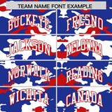 Custom Royal White and Red Camo Fashion Authentic Sleeveless Baseball Jersey