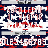 Custom Navy White and Red Camo Fashion Authentic Sleeveless Baseball Jersey