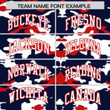 Custom Navy White and Red Camo Fashion Authentic Sleeveless Baseball Jersey