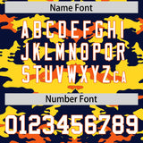 Custom Navy Gold and Orange Camo Fashion Authentic Sleeveless Baseball Jersey