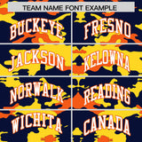 Custom Navy Gold and Orange Camo Fashion Authentic Sleeveless Baseball Jersey