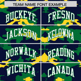 Custom Navy Kelly Green and Gold Camo Fashion Authentic Sleeveless Baseball Jersey