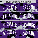 Custom Purple Black and Silver Camo Fashion Authentic Sleeveless Baseball Jersey