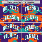 Custom Purple Orange and Aqua Camo Fashion Authentic Sleeveless Baseball Jersey