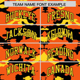 Custom Orange Black and Gold Camo Fashion Authentic Sleeveless Baseball Jersey