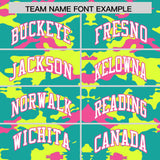Custom Bright Green Fluorescent Green and Pink Camo Fashion Authentic Sleeveless Baseball Jersey