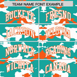 Custom Bright Green White and Orange Camo Fashion Authentic Sleeveless Baseball Jersey