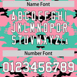 Custom Light Pink Bright Green and Black Camo Fashion Authentic Sleeveless Baseball Jersey