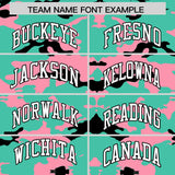 Custom Bright Green Light Pink and Black Camo Fashion Authentic Sleeveless Baseball Jersey