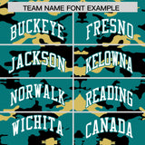 Custom Aqua Black and Khaki Camo Fashion Authentic Sleeveless Baseball Jersey