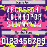 Custom Purple Pink and Fluorescent Green Camo Fashion Authentic Sleeveless Baseball Jersey
