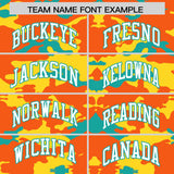 Custom Orange Gold and Aqua Camo Fashion Authentic Sleeveless Baseball Jersey