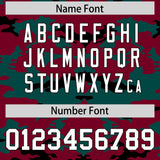 Custom Crimson Midnight Green and Black Camo Fashion Authentic Sleeveless Baseball Jersey