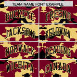 Custom Crimson Khaki and Black Camo Fashion Authentic Sleeveless Baseball Jersey