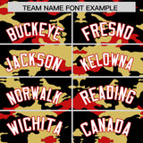 Custom Black Old Gold and Red Camo Fashion Authentic Sleeveless Baseball Jersey