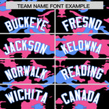 Custom Black Pink and Powder Blue Camo Fashion Authentic Sleeveless Baseball Jersey
