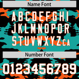 Custom Black Aqua and Orange Camo Fashion Authentic Sleeveless Baseball Jersey