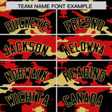 Custom Black Red and Old Gold Camo Fashion Authentic Sleeveless Baseball Jersey