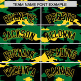 Custom Black Kelly Green and Gold Camo Fashion Authentic Sleeveless Baseball Jersey
