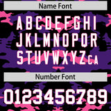 Custom Black Purple and Pink Camo Fashion Authentic Sleeveless Baseball Jersey