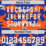 Custom Royal Orange and Silver Camo Fashion Authentic Sleeveless Baseball Jersey