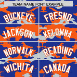 Custom Royal Orange and Silver Camo Fashion Authentic Sleeveless Baseball Jersey