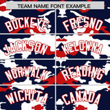 Custom Navy White and Red Camo Fashion Authentic Sleeveless Baseball Jersey