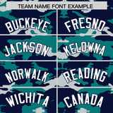 Custom Navy Aqua and Silver Camo Fashion Authentic Sleeveless Baseball Jersey