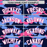 Custom Navy Light Blue and Pink Camo Fashion Authentic Sleeveless Baseball Jersey