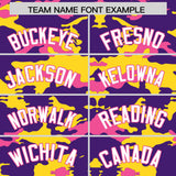 Custom Purple Gold and Pink Camo Fashion Authentic Sleeveless Baseball Jersey