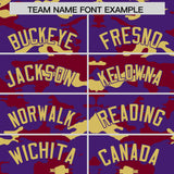 Custom Purple Crimson and Old Gold Camo Fashion Authentic Sleeveless Baseball Jersey