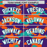 Custom Purple Orange and Aqua Camo Fashion Authentic Sleeveless Baseball Jersey