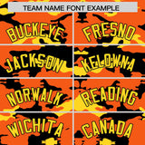 Custom Orange Black and Gold Camo Fashion Authentic Sleeveless Baseball Jersey