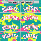 Custom Bright Green Fluorescent Green and Pink Camo Fashion Authentic Sleeveless Baseball Jersey
