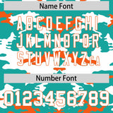 Custom Bright Green White and Orange Camo Fashion Authentic Sleeveless Baseball Jersey