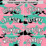 Custom Light Pink Bright Green and Black Camo Fashion Authentic Sleeveless Baseball Jersey