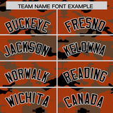 Custom Texas Orange Light Brown and Black Camo Fashion Authentic Sleeveless Baseball Jersey