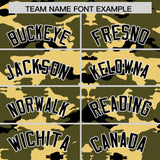 Custom Olive Khaki and Black Camo Fashion Authentic Sleeveless Baseball Jersey