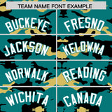 Custom Aqua Black and Khaki Camo Fashion Authentic Sleeveless Baseball Jersey