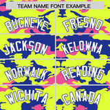 Custom Fluorescent Green Royal and Pink Camo Fashion Authentic Sleeveless Baseball Jersey
