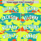 Custom Fluorescent Green Aqua and Orange Camo Fashion Authentic Sleeveless Baseball Jersey