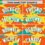 Custom Orange Gold and Aqua Camo Fashion Authentic Sleeveless Baseball Jersey