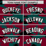 Custom Crimson Midnight Green and Black Camo Fashion Authentic Sleeveless Baseball Jersey