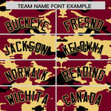 Custom Crimson Khaki and Black Camo Fashion Authentic Sleeveless Baseball Jersey