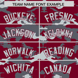 Custom Crimson Gray and Silver Camo Fashion Authentic Sleeveless Baseball Jersey