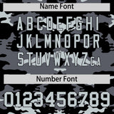 Custom Black Gray and Silver Camo Fashion Authentic Sleeveless Baseball Jersey