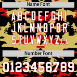 Custom Black Old Gold and Red Camo Fashion Authentic Sleeveless Baseball Jersey