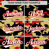 Custom Black Old Gold and Red Camo Fashion Authentic Sleeveless Baseball Jersey