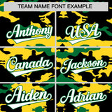 Custom Black Gold and Kelly Green Camo Fashion Authentic Sleeveless Baseball Jersey