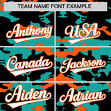 Custom Black Aqua and Orange Camo Fashion Authentic Sleeveless Baseball Jersey